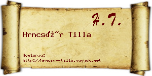 Hrncsár Tilla névjegykártya